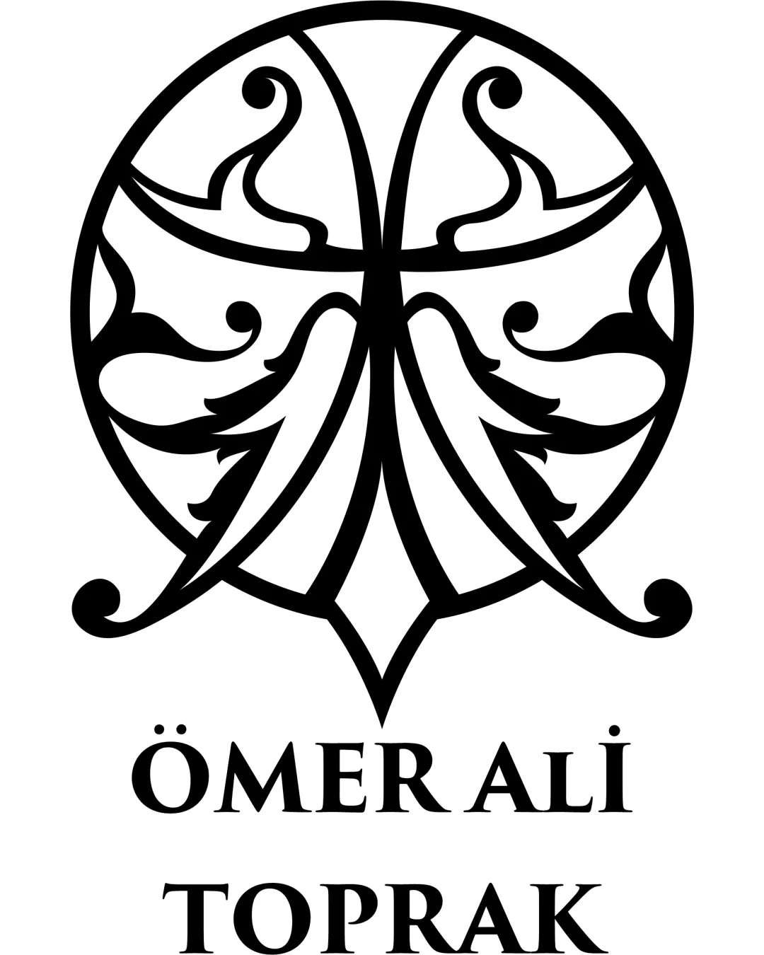 Omer Ali Toprak Symmetrical Circular Emblem With Ornate Abstract Botanical Or Tree Like Shapes Combination Mark Personal Brand Classic Ornamental Blackletter Inspired Logo Review