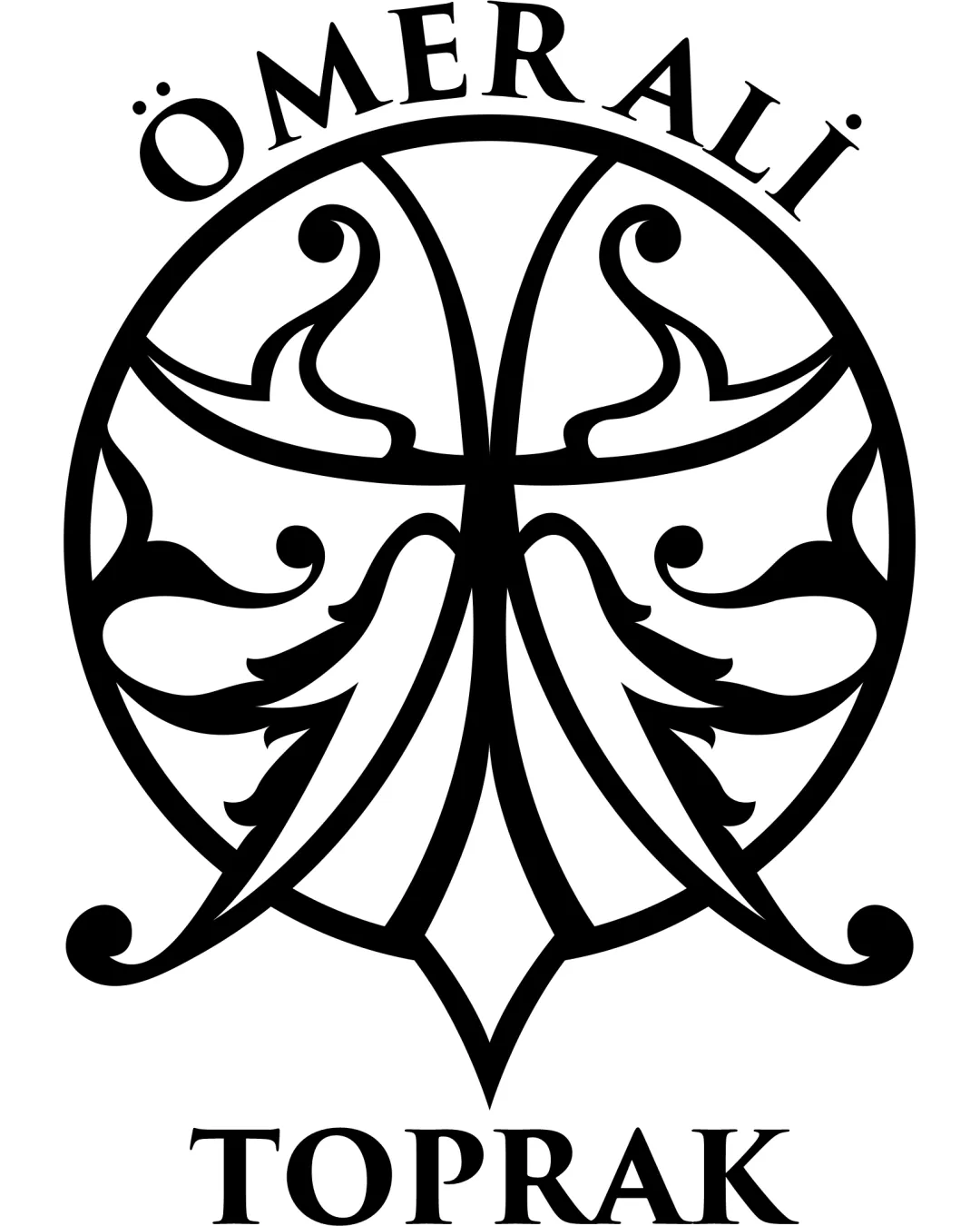 Omer Ali Toprak Ornamental Symmetrical Crest Resembling A Tree Of Life Or Stylized Floral Pattern Combination Mark Personal Branding Classic Ornamental Black And White Logo Review