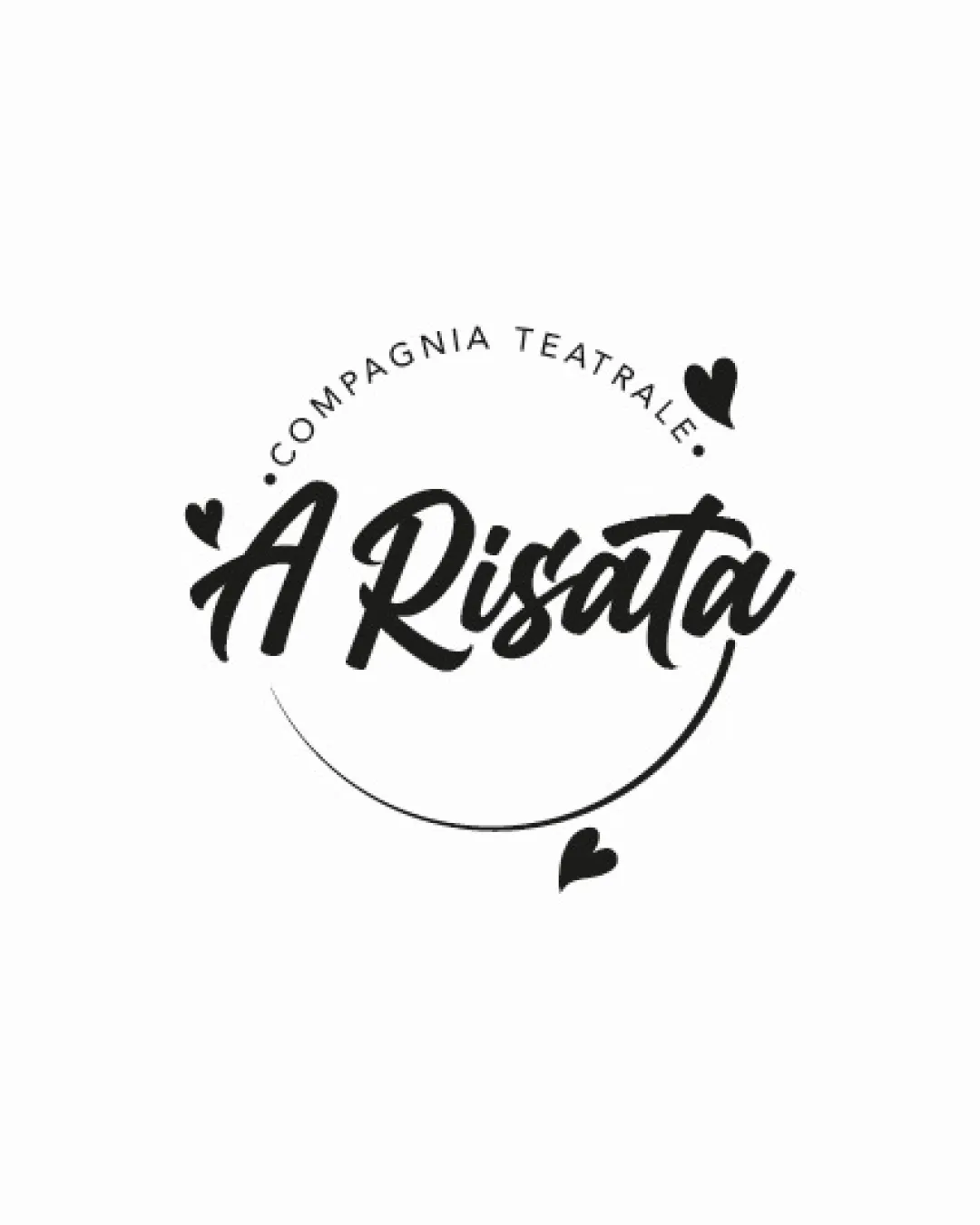 Compagnia Teatrale A Risata Curved Swoosh With Heart Icons Combination Mark Entertainment Handwritten Script Circular Emblem Logo Review