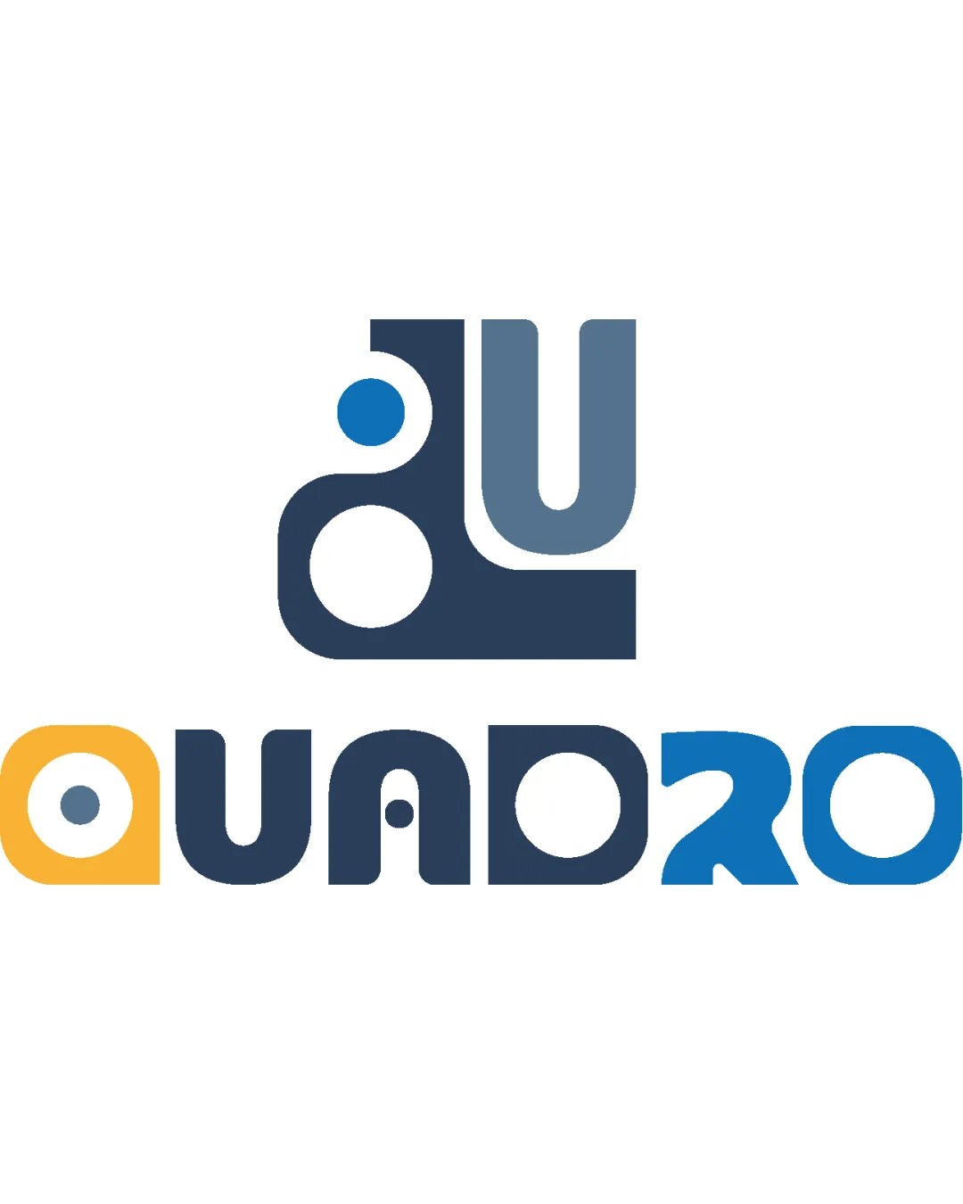 Quadro Abstract Monogram Combining Q And U Shapes With Circular Dots Combination Mark Technology Geometric Modern Logo Review