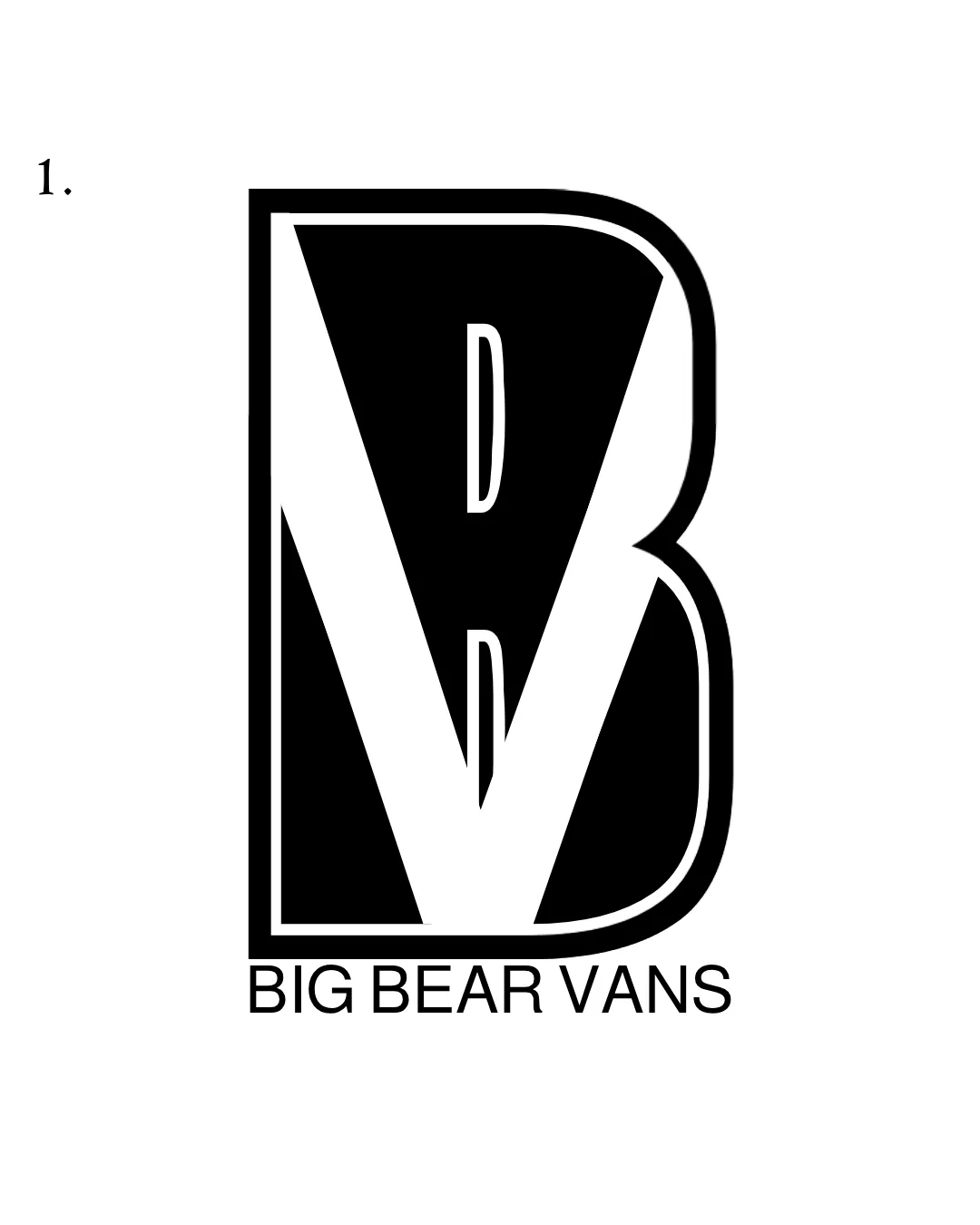 Big Bear Vans Monogram Merging B And V With Bold Black Outline Combination Mark Monogram Wordmark Transportation Modern Geometric High Contrast Logo Review