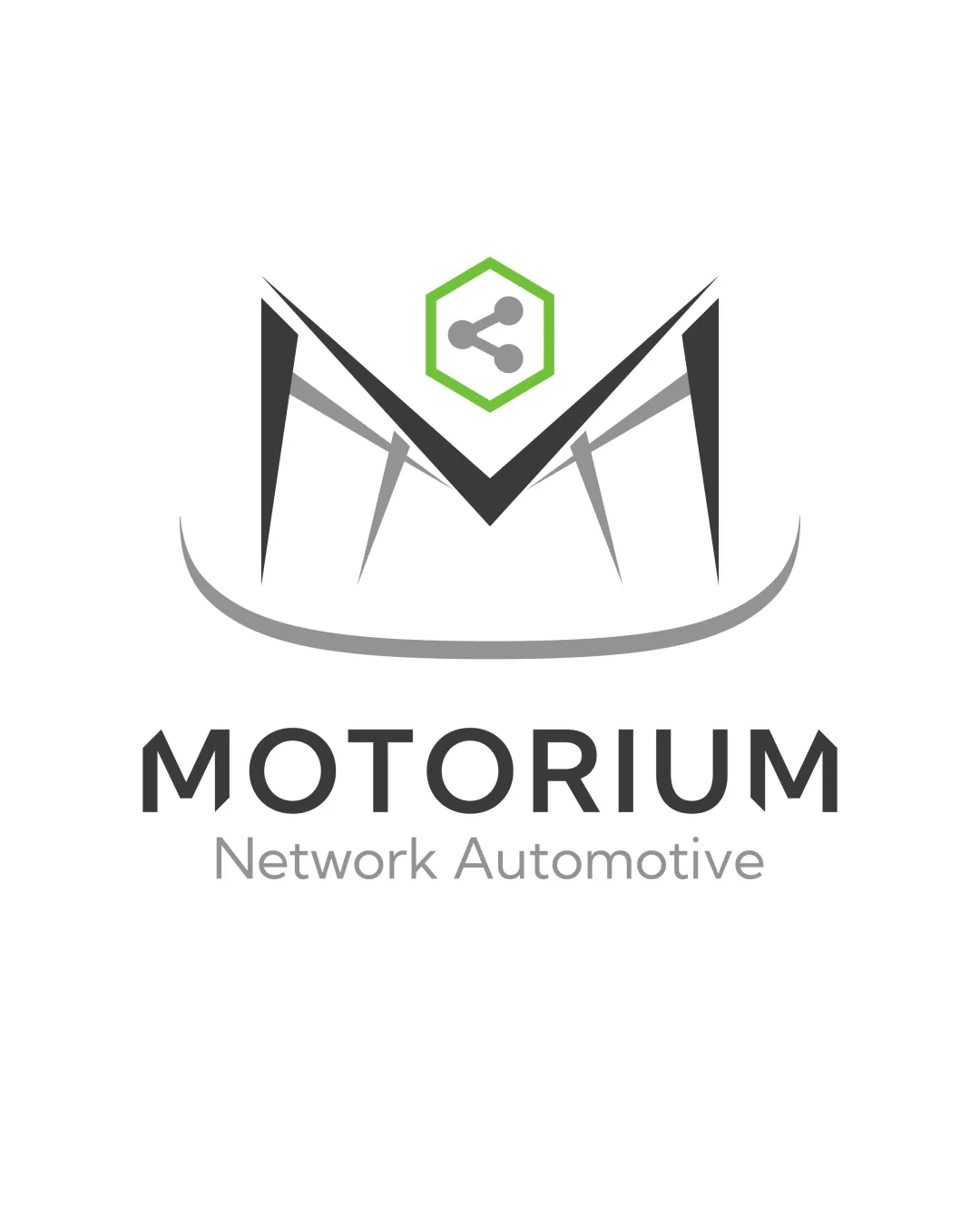 Motorium Network Automotive Angular M Monogram With Hexagon Containing Share Network Icon Above Combination Mark Automotive Modern Geometric Minimal Logo Review