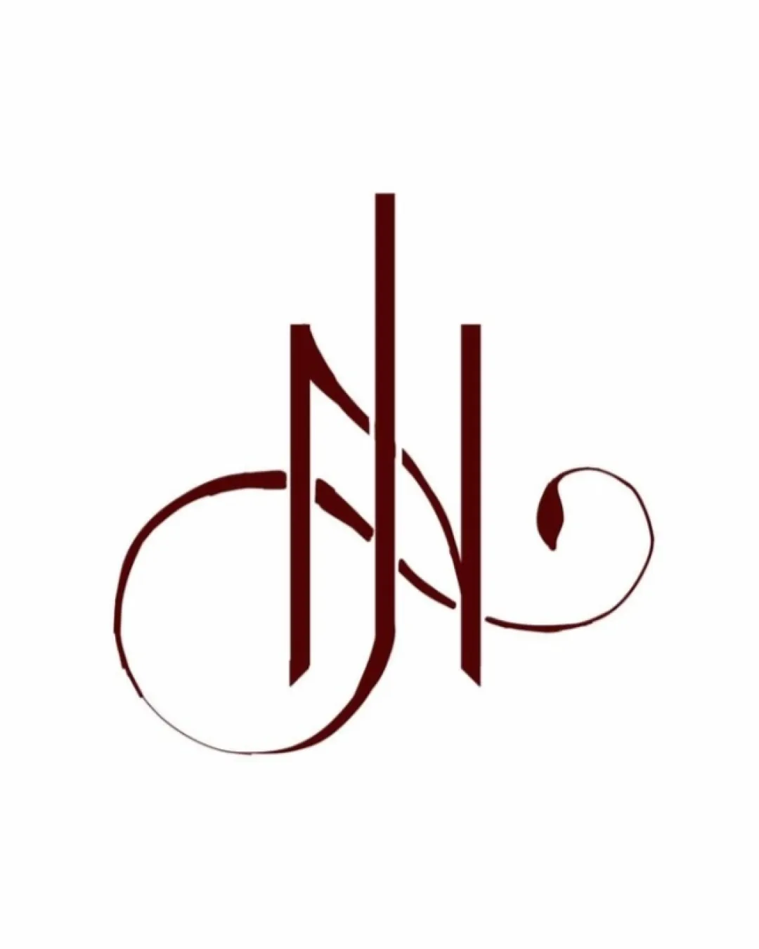 J N Monogram Composed Of Stylized Letters J And N With Decorative Swashes Lettermark Monogram Hospitality Elegant Calligraphic Minimal Color Logo Review