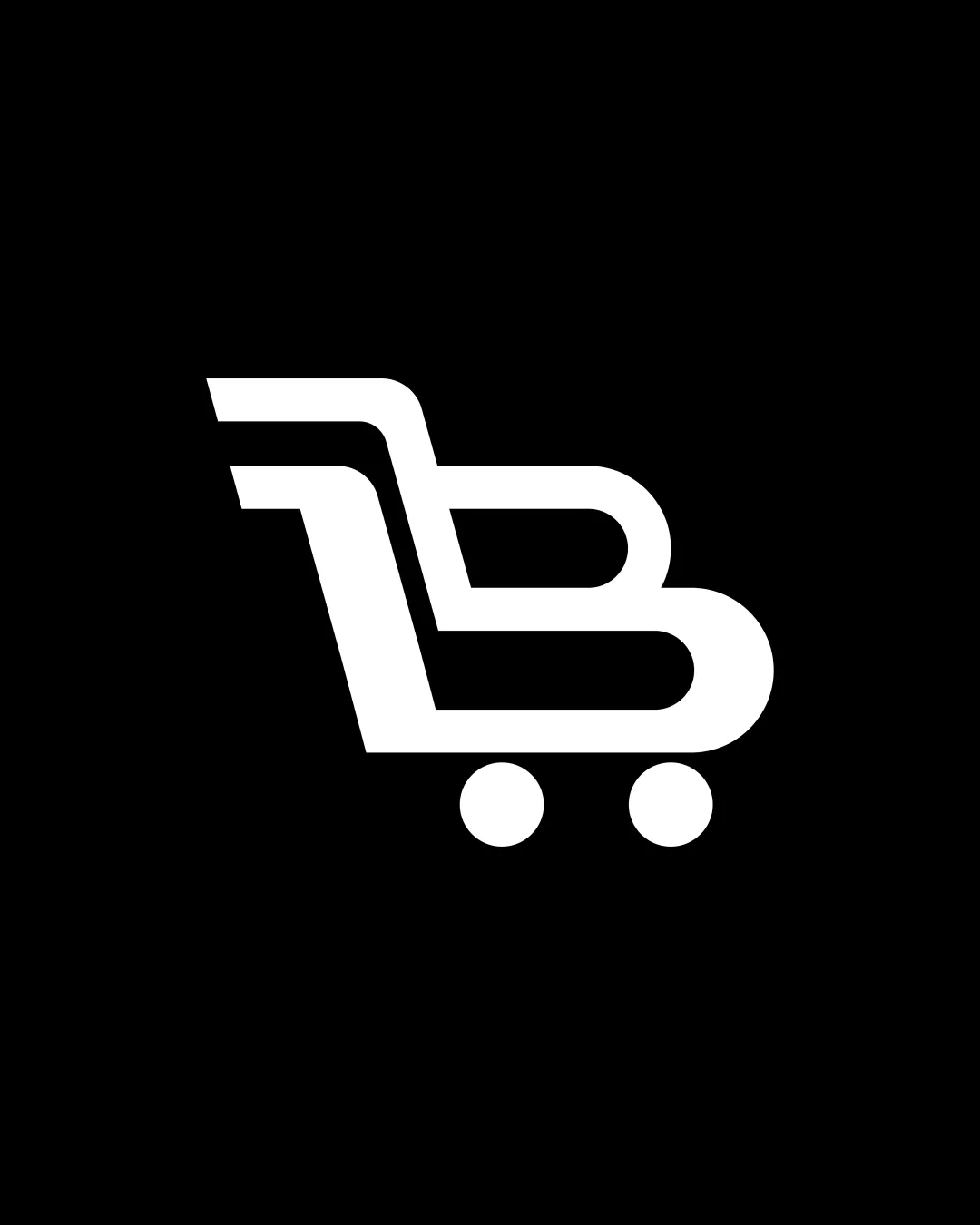 Shopping Cart Symbol Integrated With Stylized B Letter Combination Mark Retail Modern Geometric Minimalist Logo Review