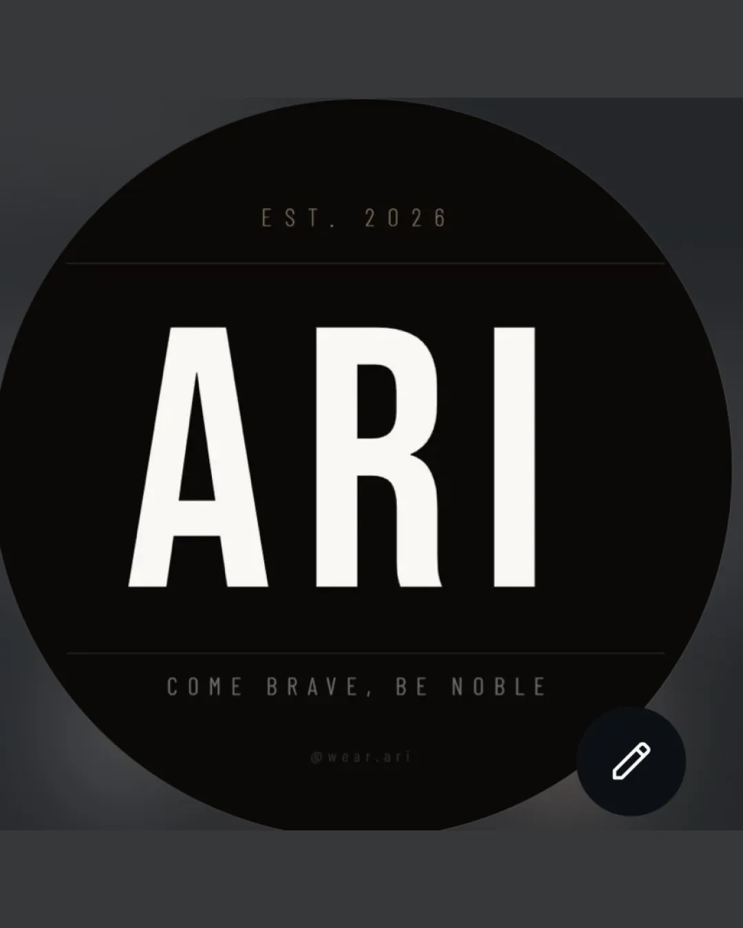 ARI, EST. 2026, COME BRAVE, BE NOBLE, @wear.ari logo review
