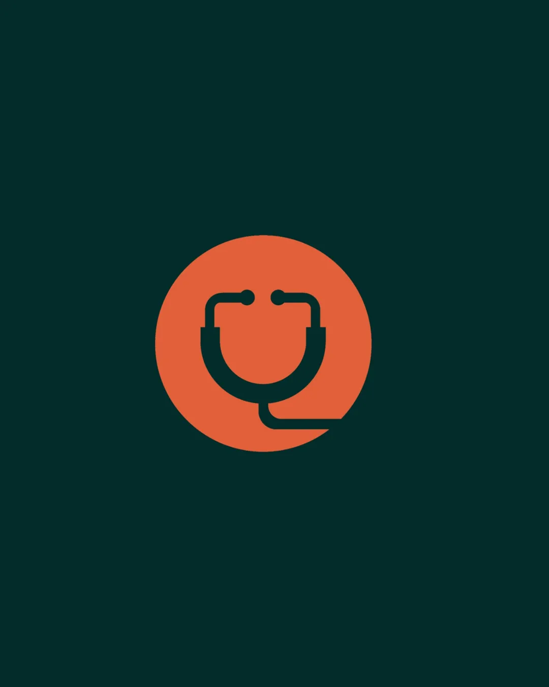 Minimalist Geometric Stethoscope Integrated Logo logo