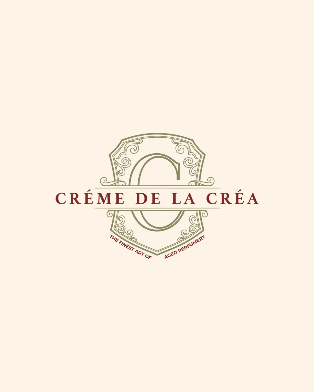 CRÉME DE LA CRÉA THE FINEST ART OF AGED PERFUMER.. logo review