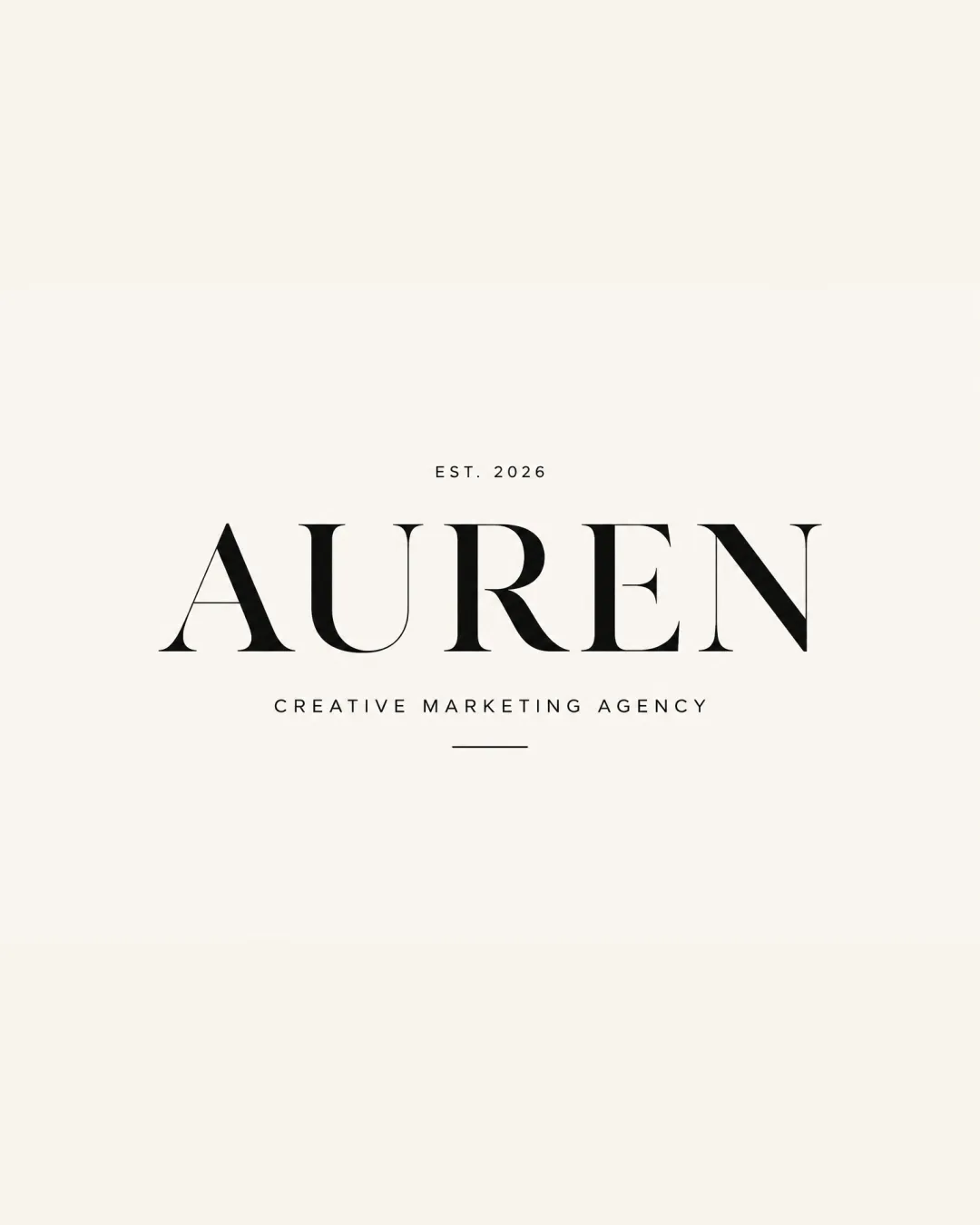 AUREN EST. 2026 CREATIVE MARKETING AGENCY logo review