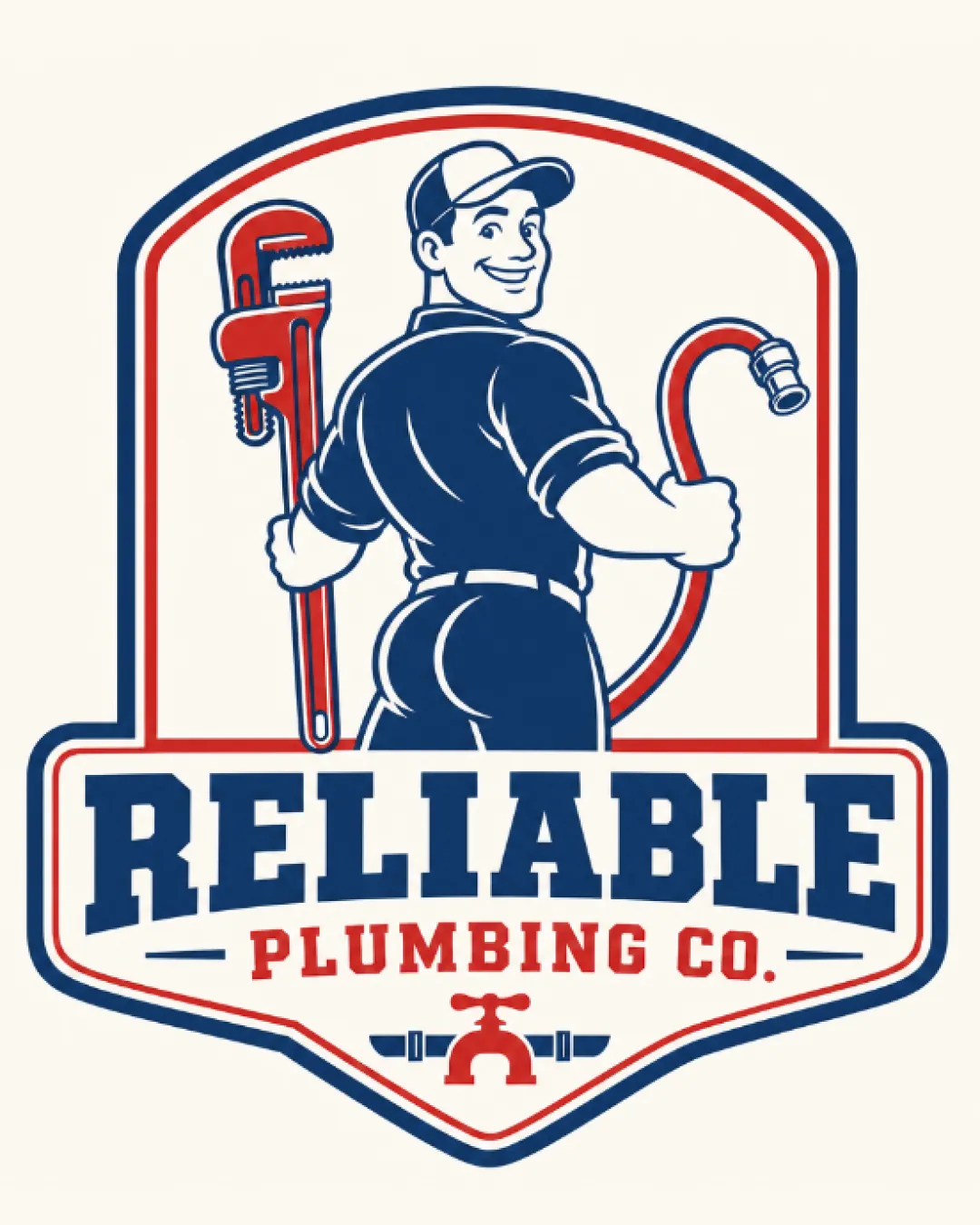 Reliable Plumbing Co Retro Logo logo