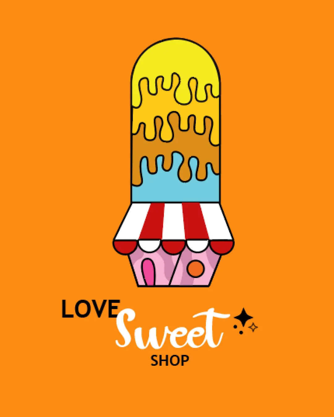 Love Sweet Shop Sweets Logo logo