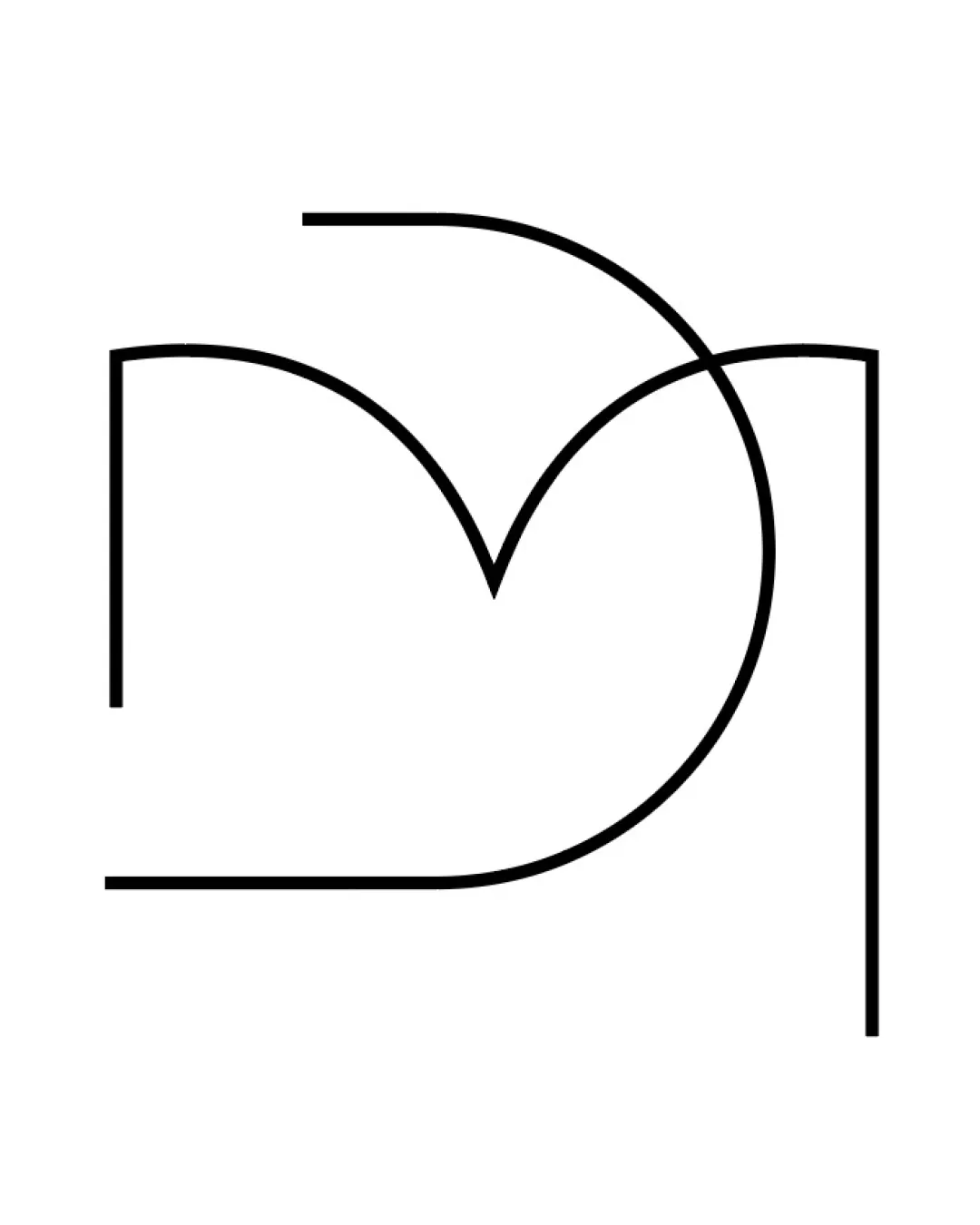 Minimal Geometric Monogram Resembling Logo logo