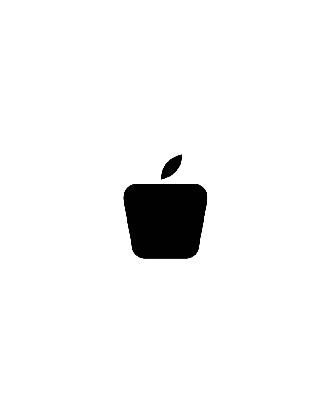 Minimalist Geometric Simplified Apple Logo logo