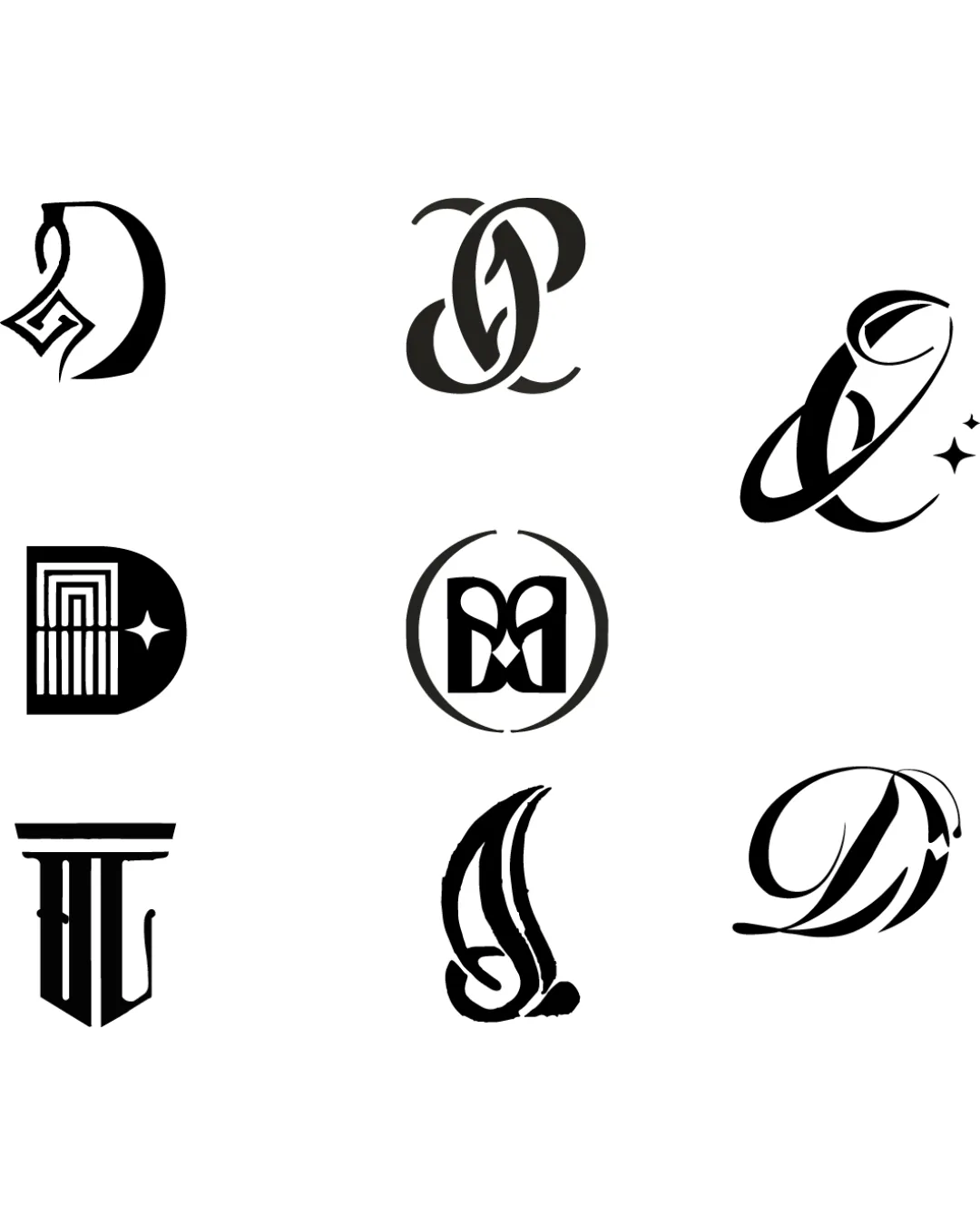 Ornamental Monogram Multiple Monograms Logo logo