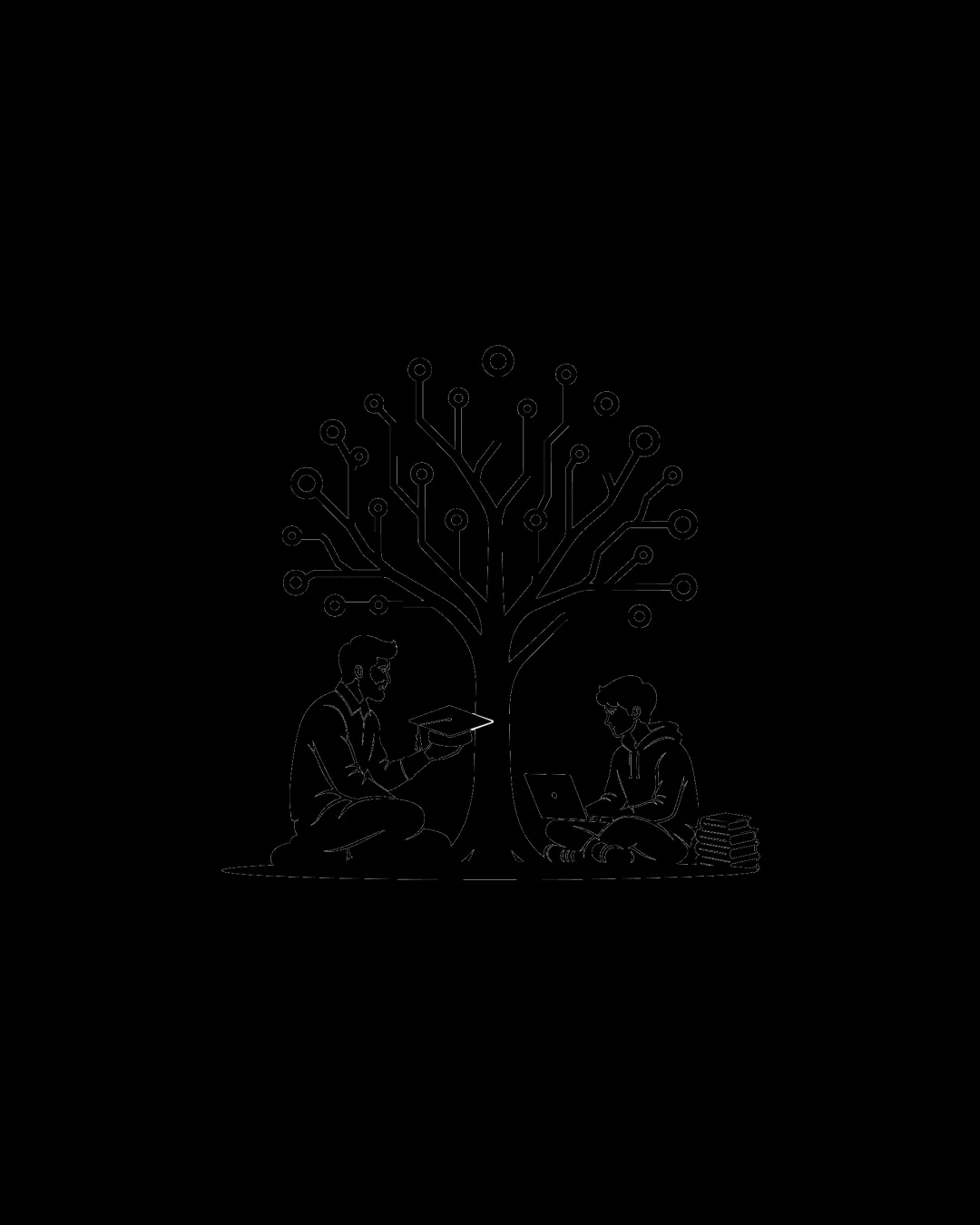 Modern Line Circuit Tree Logo logo