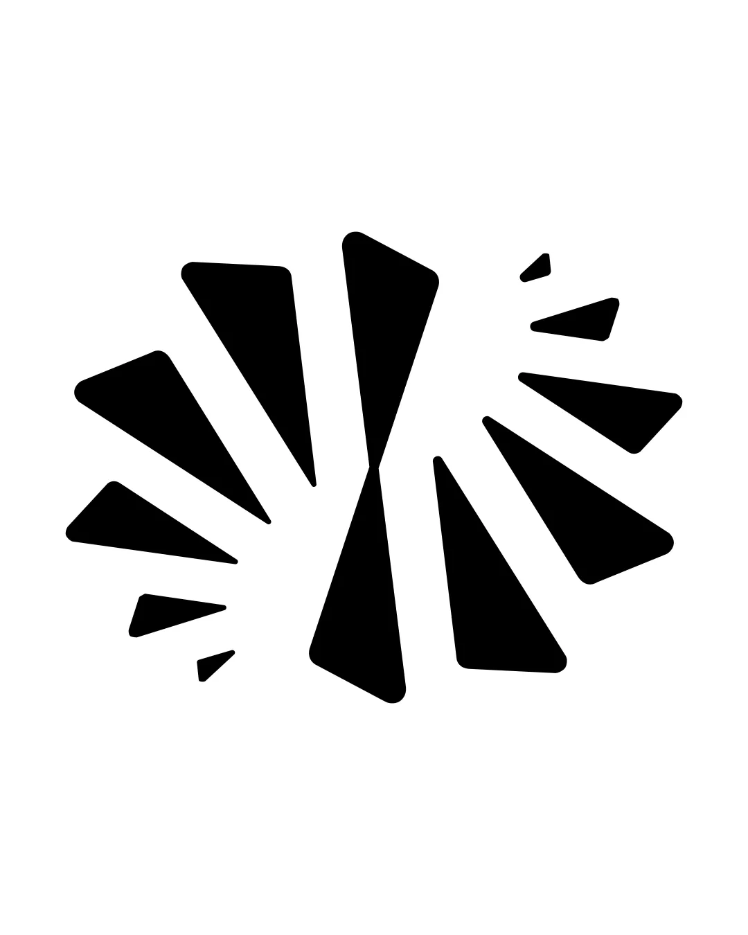 radiating geometric shards or burst logo review