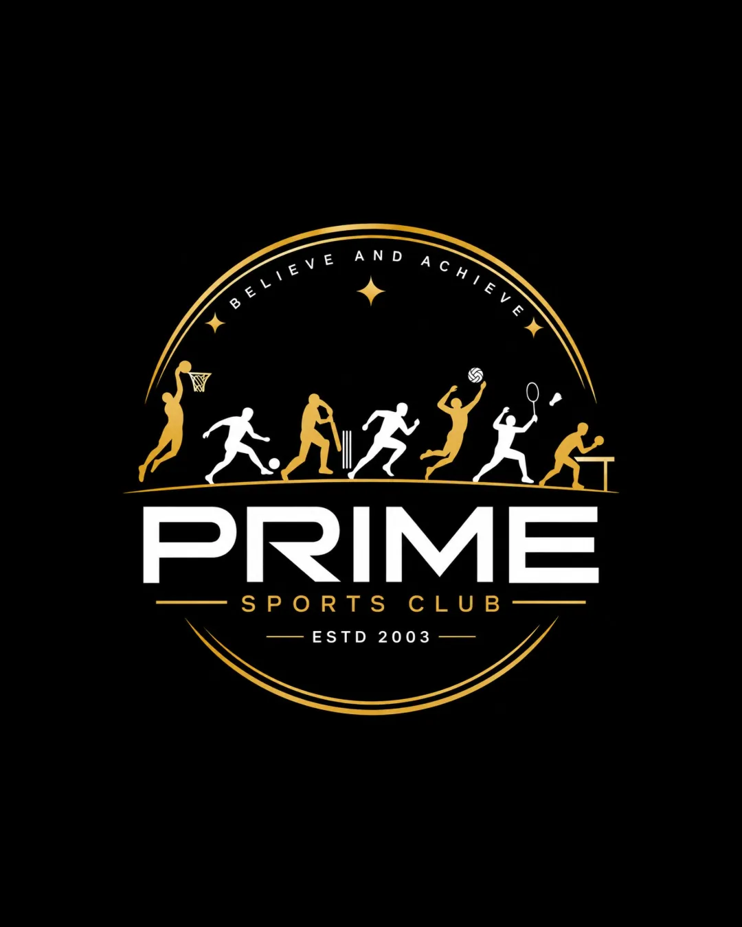 Believe Achieve Prime Sports Logo logo