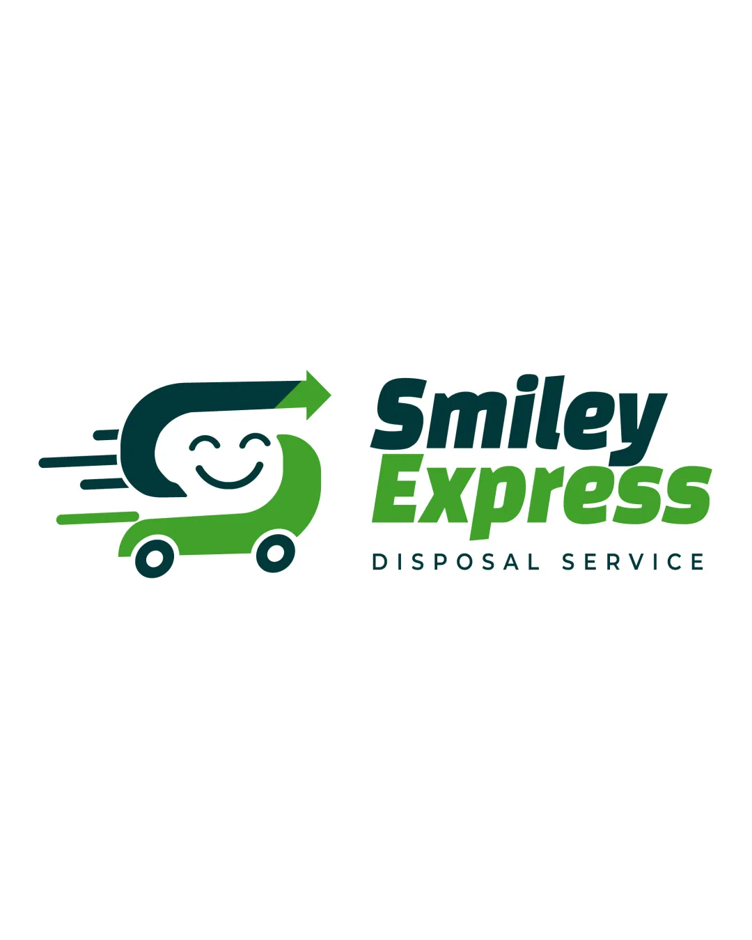 Smiley Express Disposal Waste Logo logo