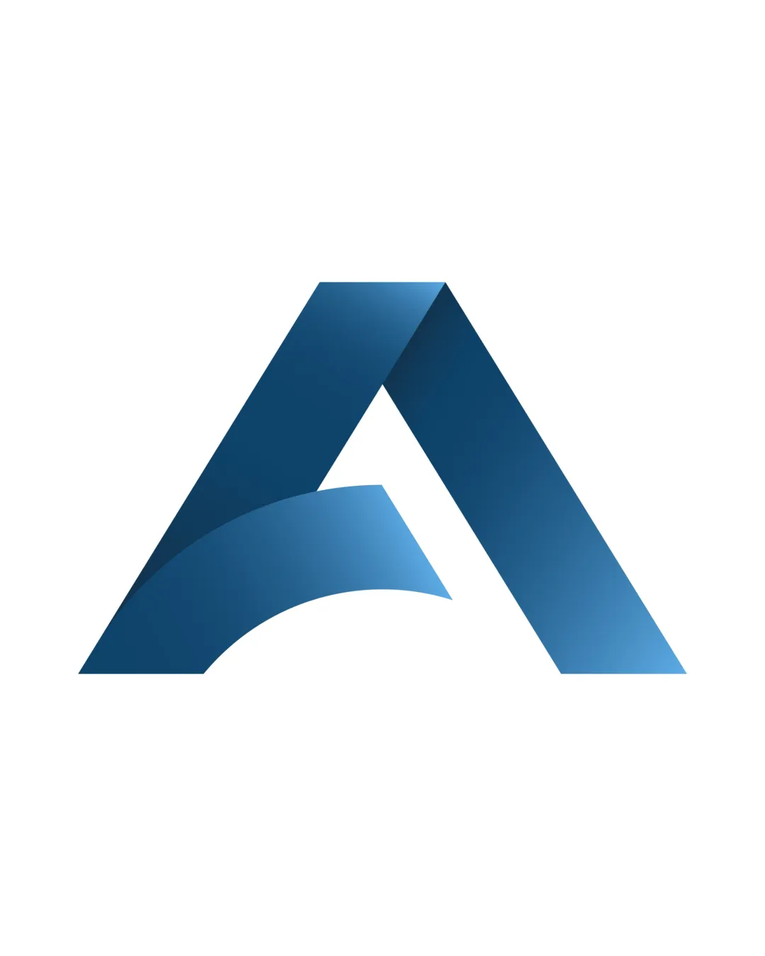 Modern Gradient Ribbon Curved Logo logo