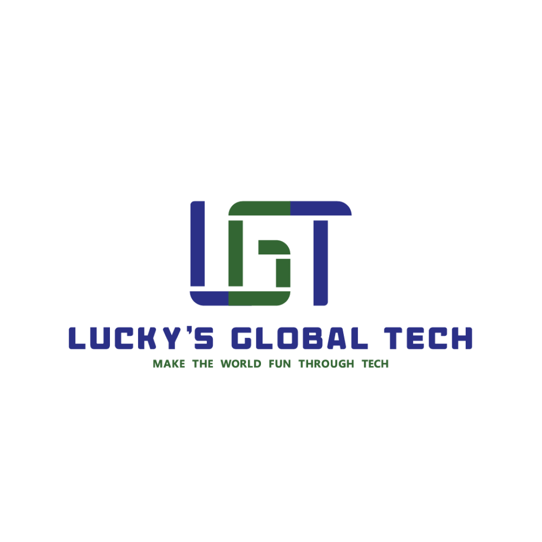 LUCKY'S GLOBAL TECH MAKE THE WORLD FUN THROUGH TECH logo