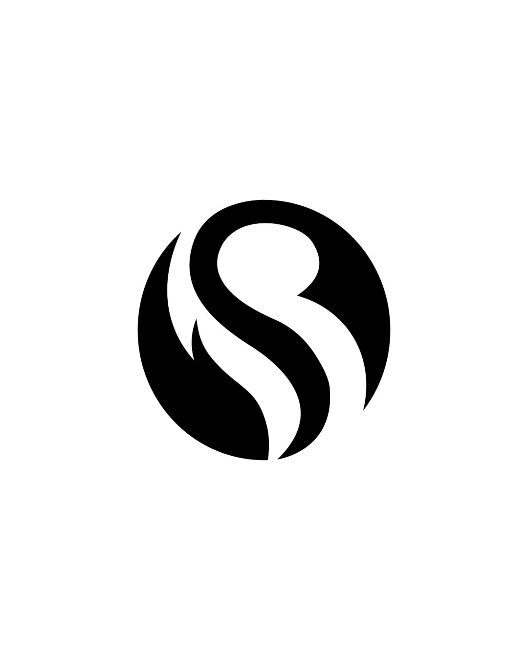 Minimalist Abstract Flame Within Logo logo
