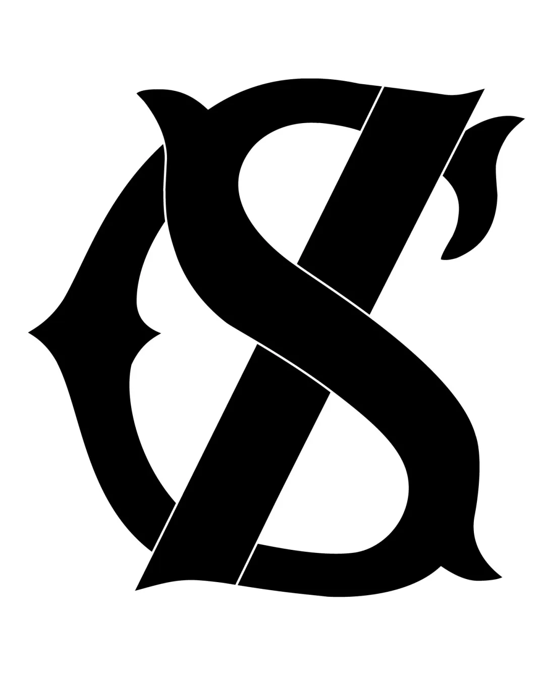 Gothic Blackletter Interlocking Overlapped Logo logo