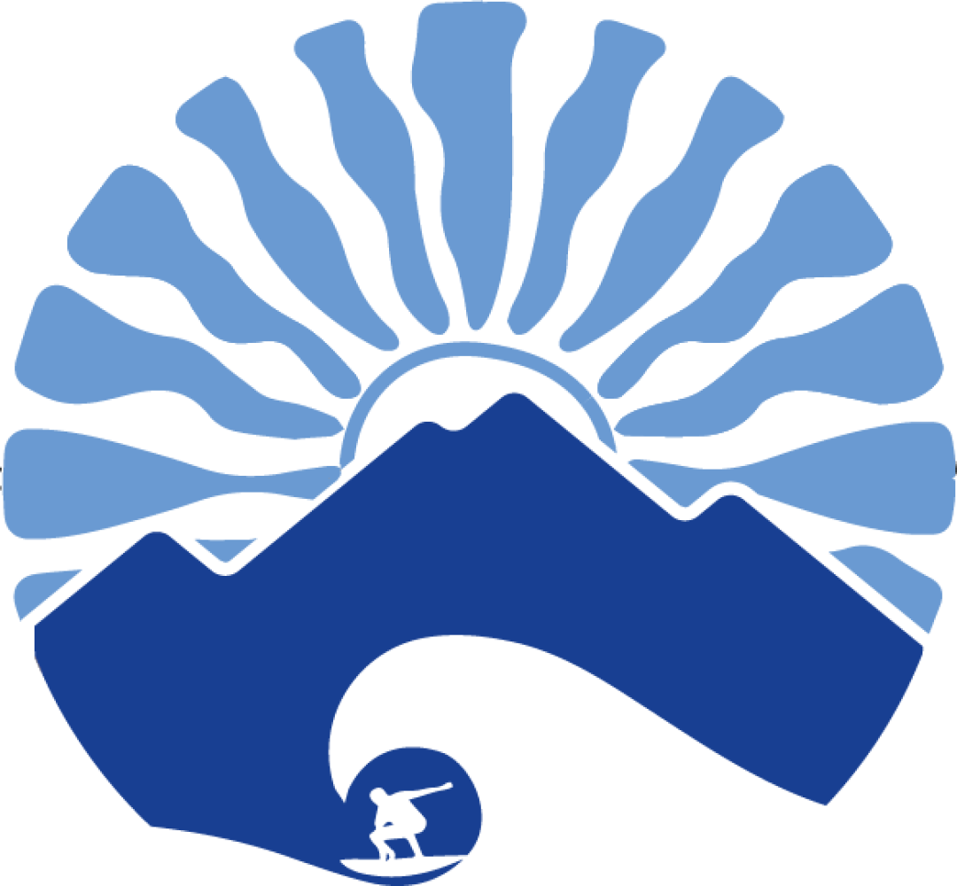 Bold Outdoor Mountains Sun Logo logo