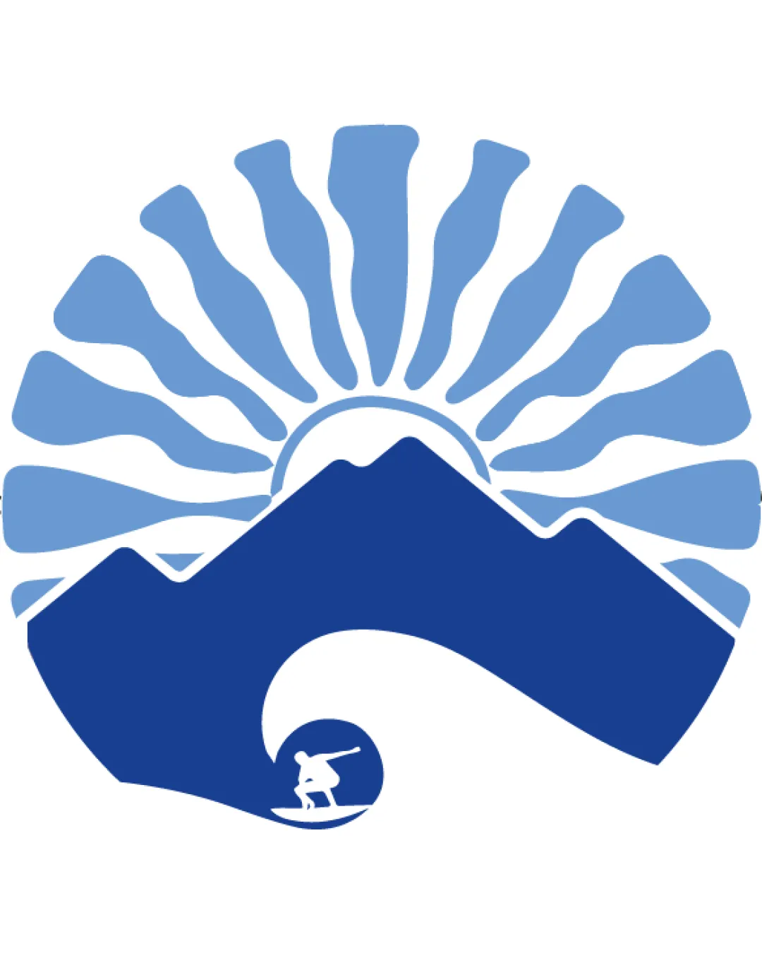 Bold Outdoor Mountains Sun Logo logo