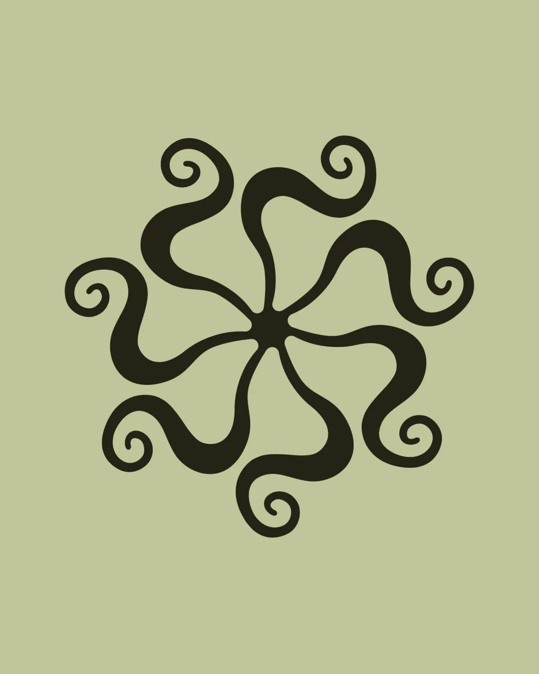 Organic Abstract Swirling Symmetric Logo logo