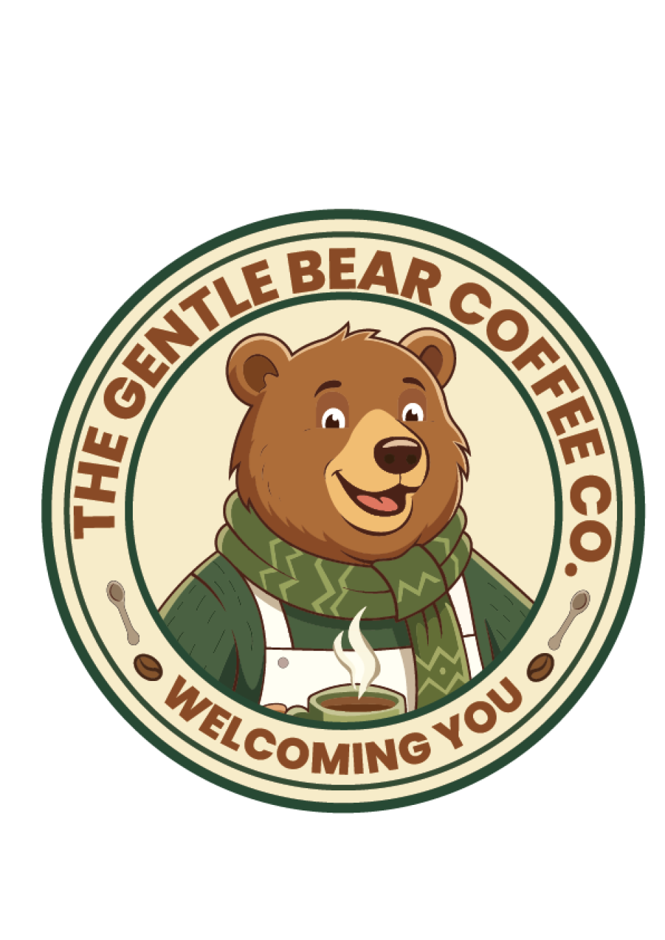 THE GENTLE BEAR COFFEE CO. WELCOMING YOU logo