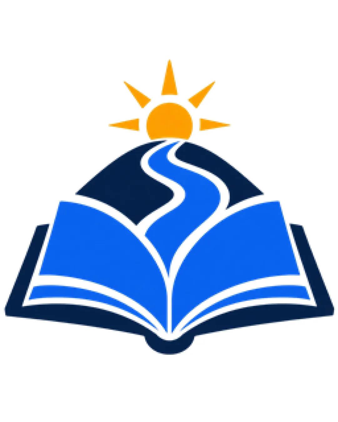 Book, path and sunrise education logo logo review