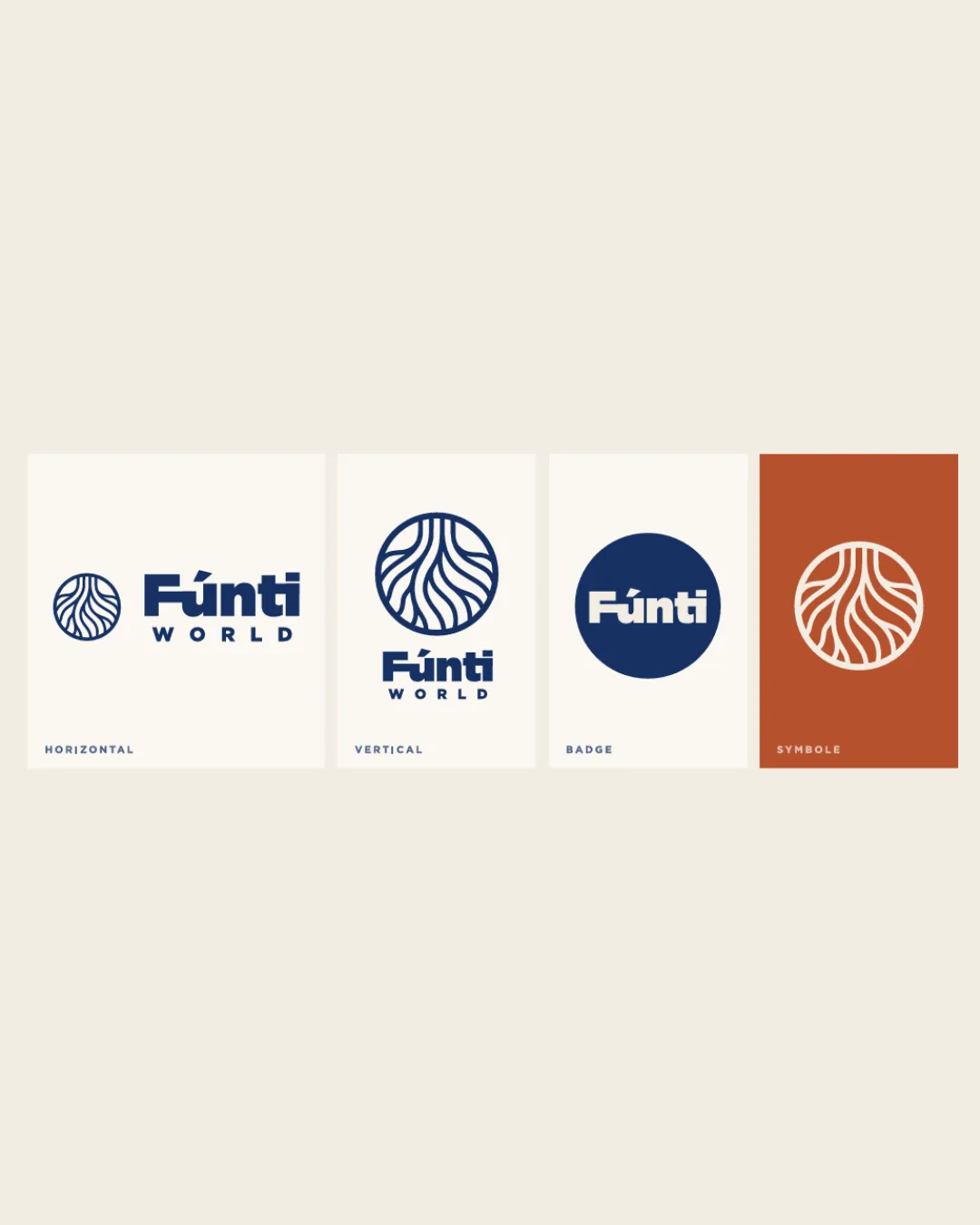Fúnti WORLD HORiZONTAL VERTICAL BADGE SYMBOLE logo
