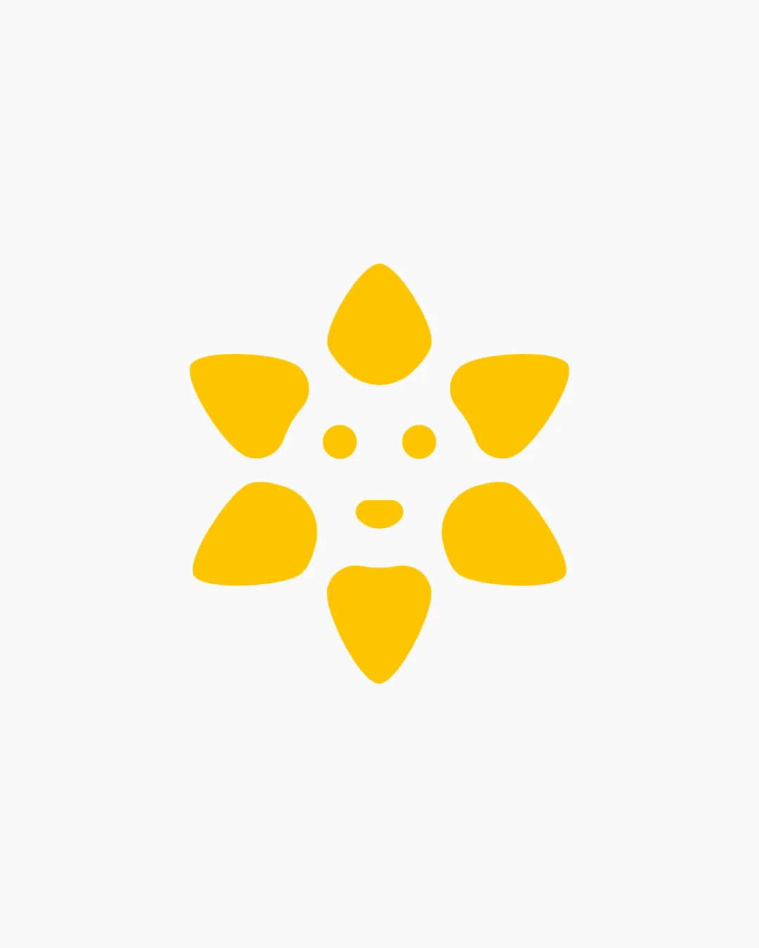 Flat Geometric Flower Face Logo logo