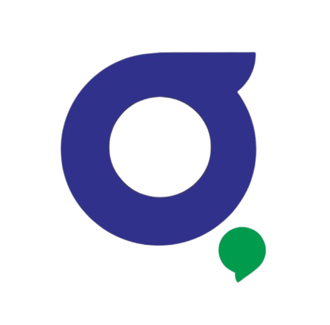 abstract geometric symbol with speech marker logo