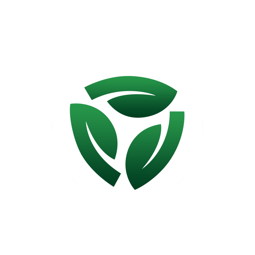 Three green leaf symbol logo logo
